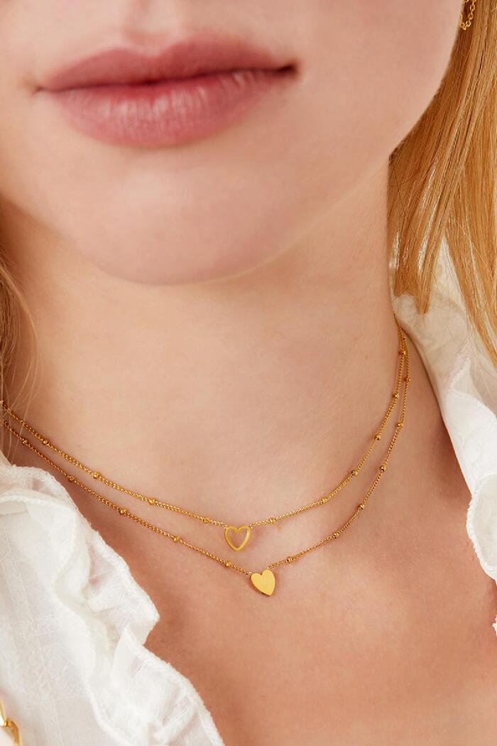 Corazón collar minimalista Oro Acero inoxidable Imagen3